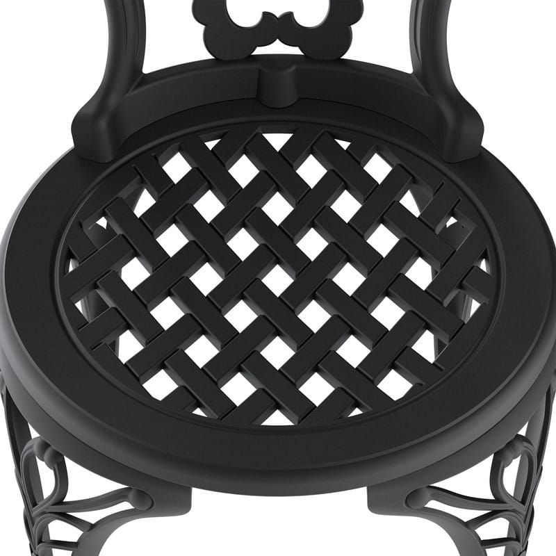 Black Aluminum Patio Outdoor Dining Chair (2-Pack)