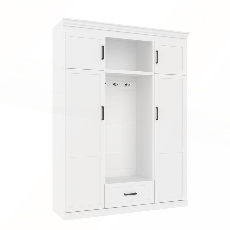 85.2in H Hall Tree with Bench and 3 Hooks for Entryway and Living Room