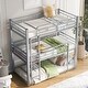preview thumbnail 1 of 14, Metal Twin Size Triple Bunk Bed with Guard Rails, Silver Silver