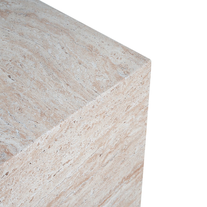 Roomfitters Contemporary Square Side Table, Durable Lightweight Accent Table for Outdoor Indoor Use, Beige