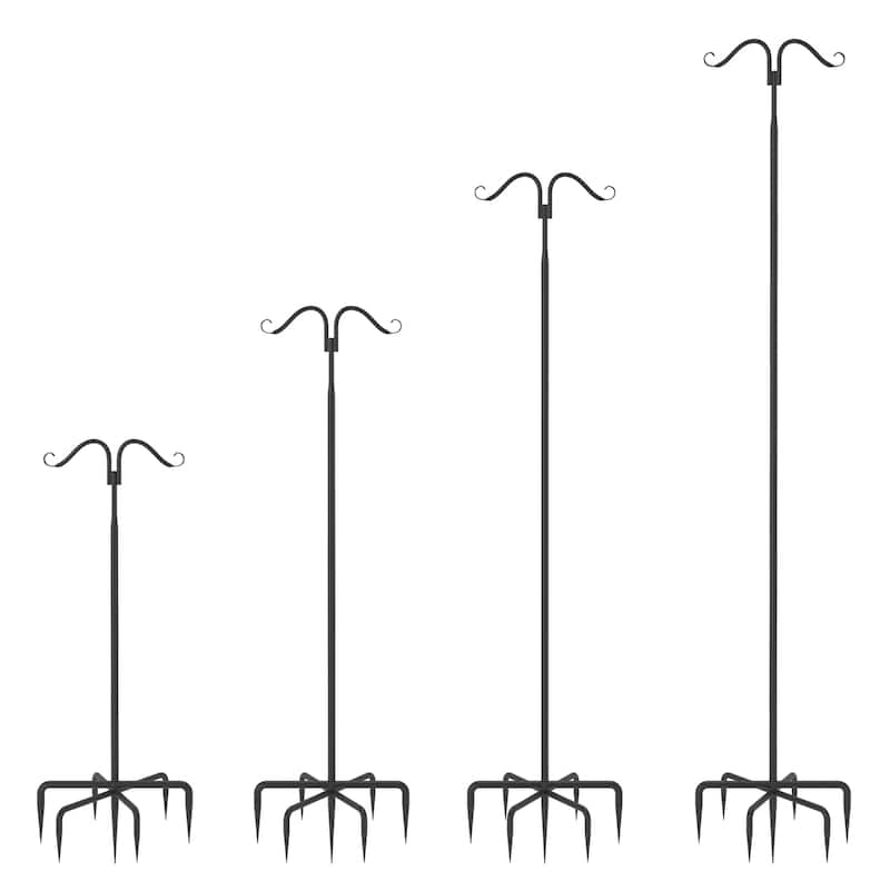 Heavy Duty Shepherd Hooks Metal Garden Bird Feeder Hanging with7 Prongs Set of 2