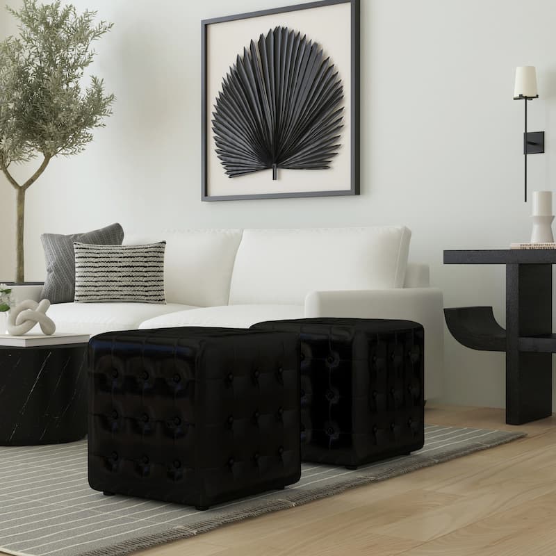 Leon Leather Ottoman