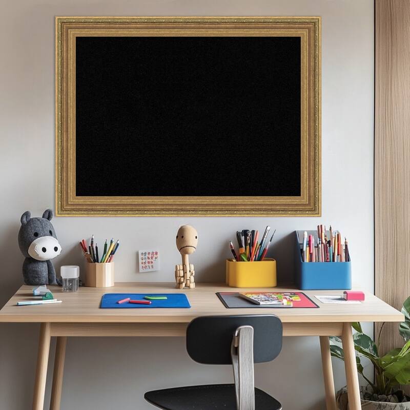 Elliot Gold Framed Cork Board - Bulletin Board, Organization Board, Pin Board