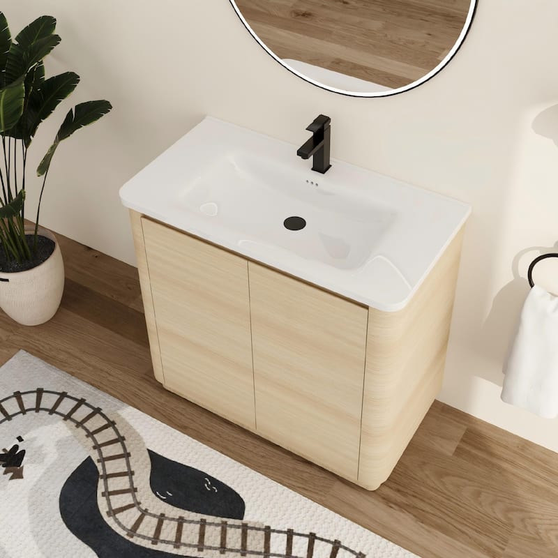 Malwee 36"/40" FreeStanding Bathroom Vanity with Sink, Floor Stand Bathroom Vanity with Soft Close Door and Adjustable Shelf