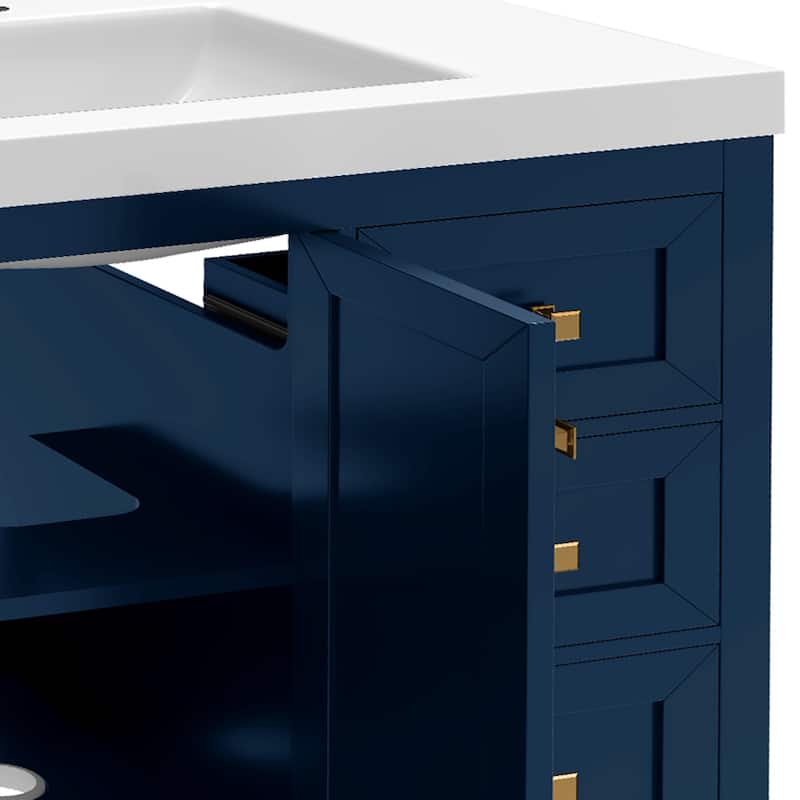 Moasis 36"/42" Bathroom Vanity with Sink Set and 2 Soft-Closing Doors & 3 Drawers