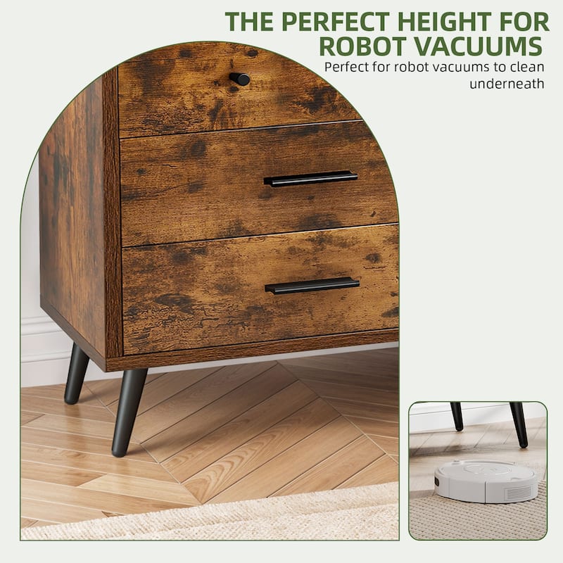 Rustic TV Stand for 65" TV, Entertainment Center with 6 Storage Drawers