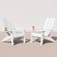 preview thumbnail 10 of 16, WINSOON All Weather HIPS Outdoor Adirondack Chairs with Cup Holder Set of 2 White