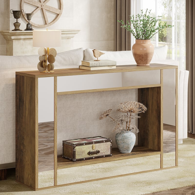 47 Inches Farmhouse Console Table with Storage Shelf