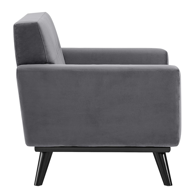 Engage Performance Velvet Armchair - Gray