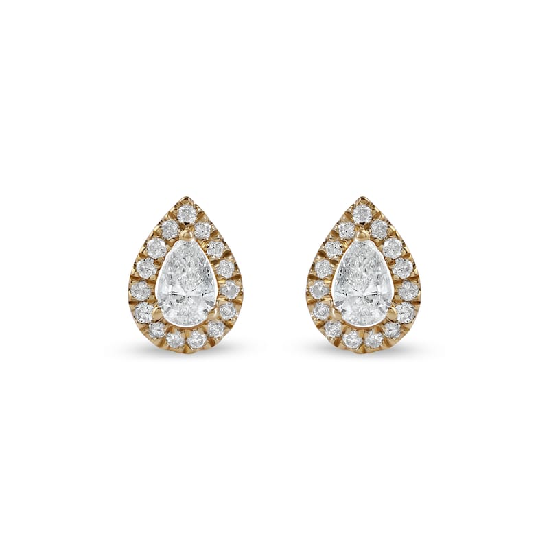 De Couer 10k Gold 1/3ct TDW Diamond Pearl Stud Earrings for Women