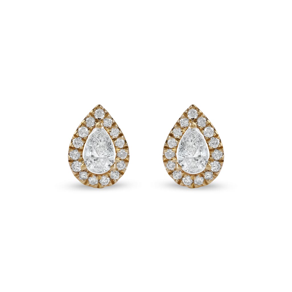10k Gold 1/3ct TDW Diamond Pearl Stud Earrings for Women
