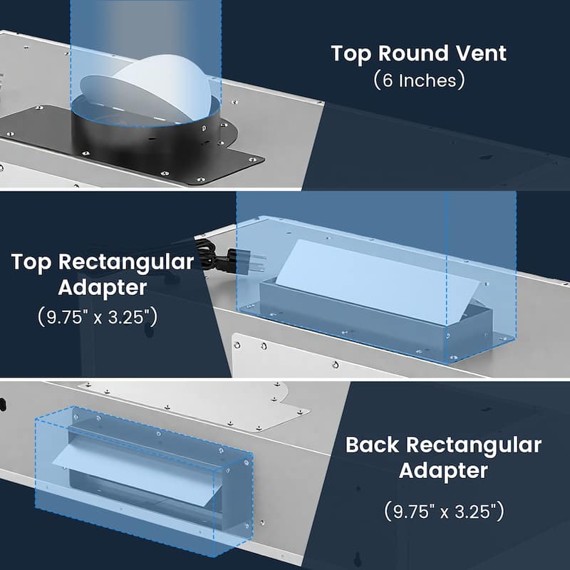 Gymax 30 Inch 900 CFM Under Cabinet Range Hood w/Oil Collector 4 Fan