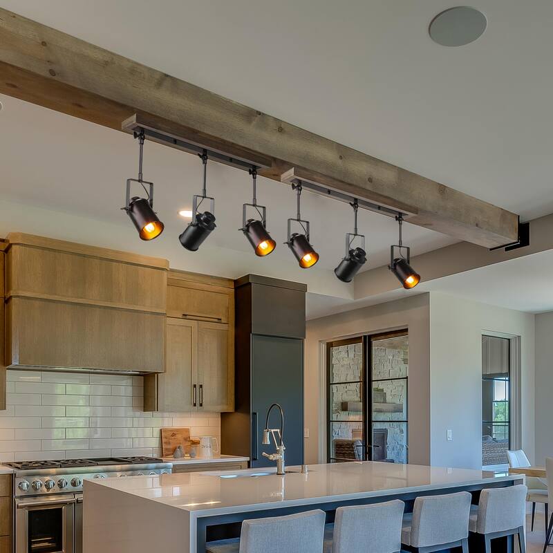 The Gray Barn Modern Farmhouse 3-Light Black Tracking Kit Spotlights - 24.8" x 4.7" x 15.3"