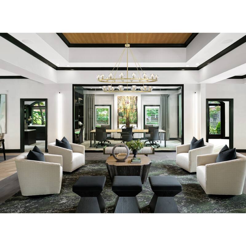 Aragon 30 Light Soft Brass Chandelier - 60"W x 50"H