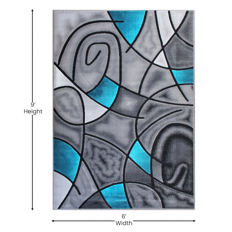 Modern Olefin Accent Area Rug - Abstract Pattern