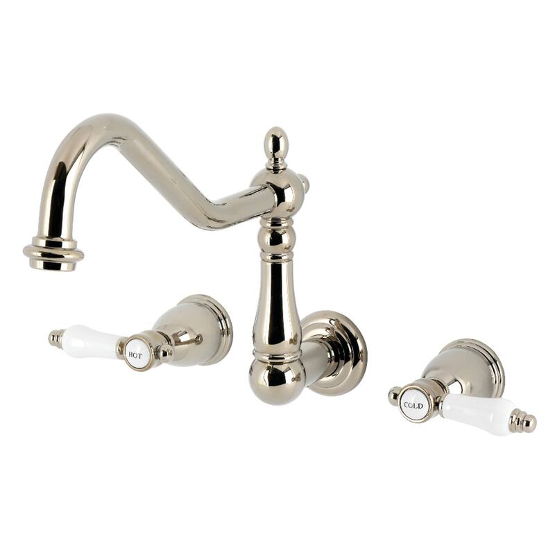 Kingston Brass Bel-Air Two-Handle Wall Mount Roman Tub Faucet - Polished Nickel
