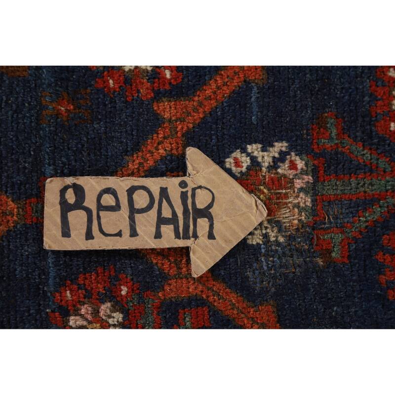 Antique Heriz Bakhshayesh Persian Runner Rug Handmade Wool Carpet - 3'5"x 13'2"