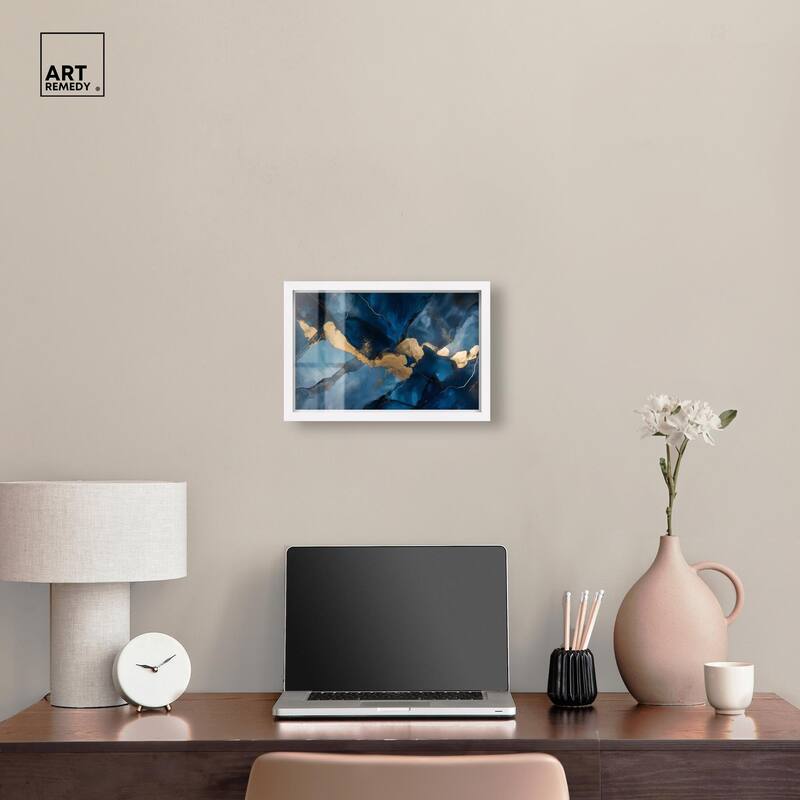 Dark Texture Golden Touch I Shadowbox by Art Remedy