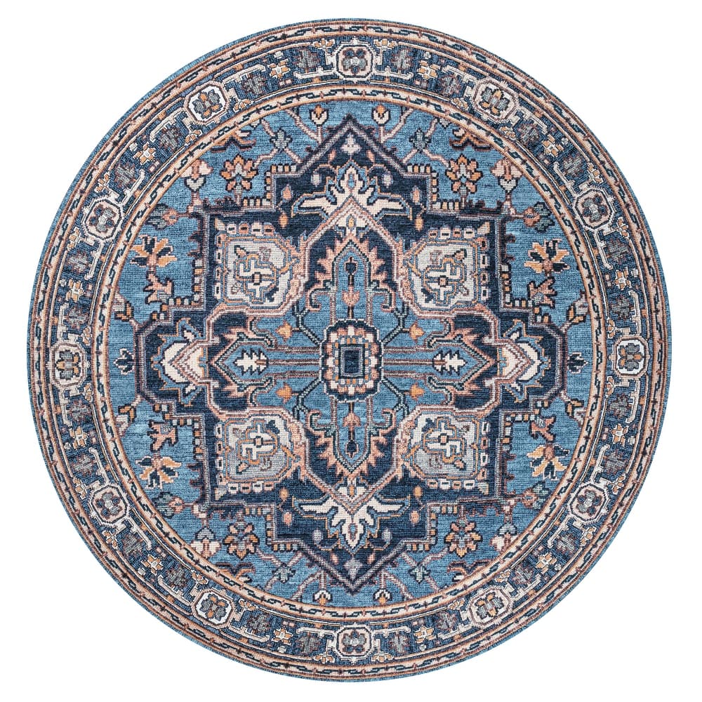 JONATHAN Y Cirali Ornate Large Medallion Machine Washable Area Rug
