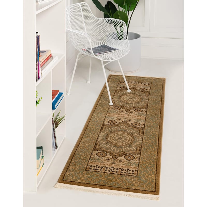 Traditional Cassia Collection Area Rug - Cream - 2'7"x10'