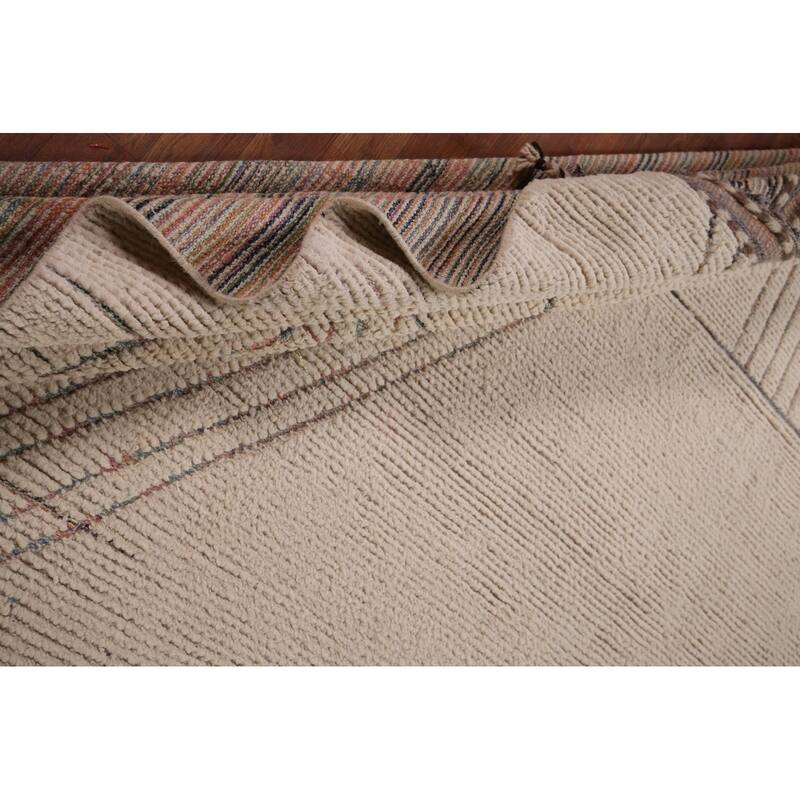 Earth Tone Moroccan Large Modern Area Rug Handmade Wool Carpet - 11'11"x 18'8"