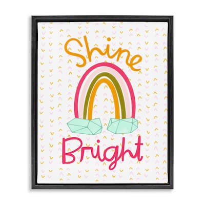Stupell Shine Bright Geometric Rainbow Framed Floater Canvas Wall Art Design By Mandy Ford Art + Illustration