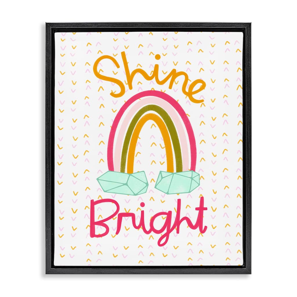 Stupell Shine Bright Geometric Rainbow Framed Floater Canvas Wall Art Design By Mandy Ford Art + Illustration