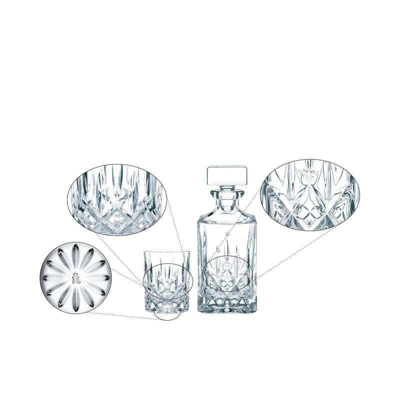Nachtmann Noblesse 3 Piece Decanter and Whiskey Glass Set - 25 oz