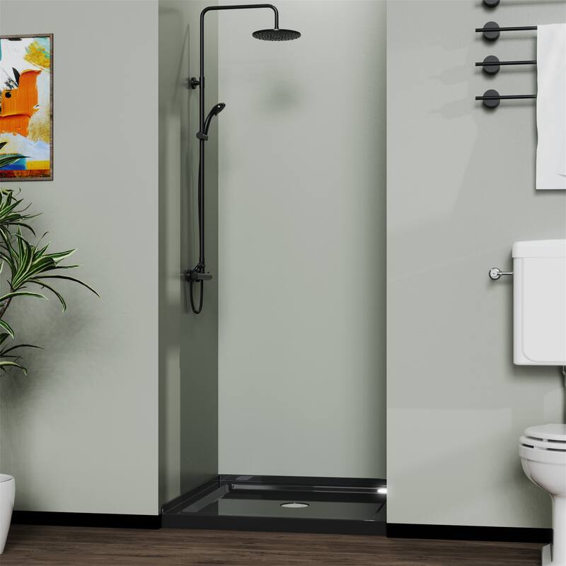 Black Shower Pan Base SingleThreshold Bed Bath & Beyond 37797619