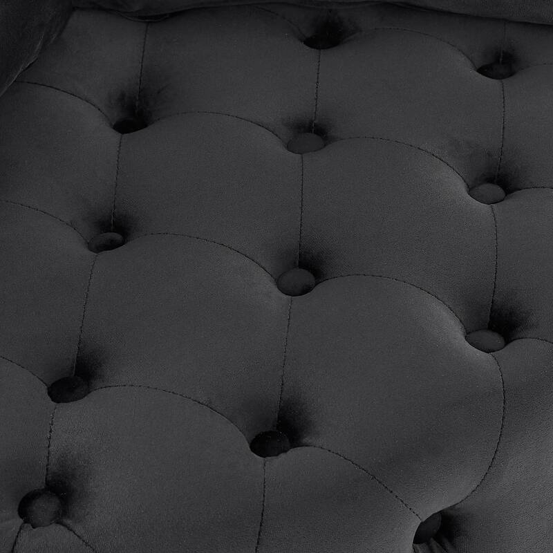 Roomfitters Velvet Swivel Chair with Tufted Button Design, Round Accent Chair with 3 Pillows and Wheels, Lounge Seating