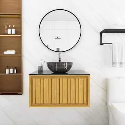 30 in. Wall-Mounted Plywood Bathroom Vanity with Drawers