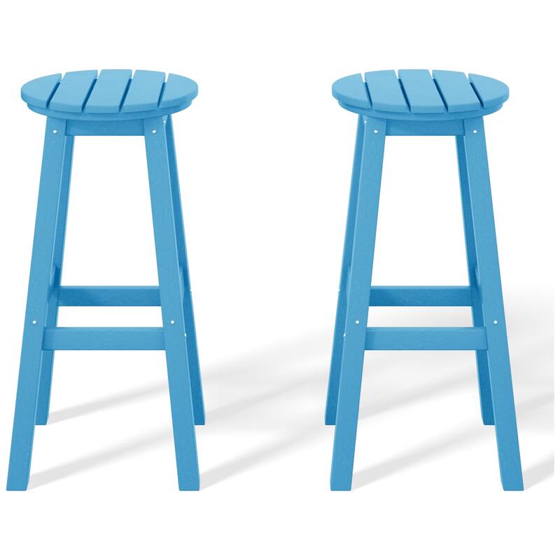 Laguna Hdpe All Weather Outdoor Patio 29" Round Bar Stool (Set Of 2)