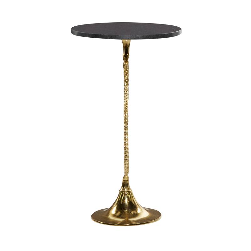 Aluminum Metal Sea Horse Pedestal Side End Accent Table with Tray Top - Silver or Gold - Roche River Decor