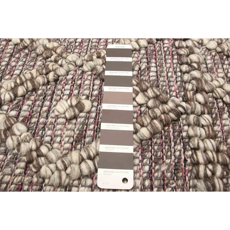 ECARPETGALLERY Braid weave Sienna Brown Wool Rug - 5'0 x 7'10