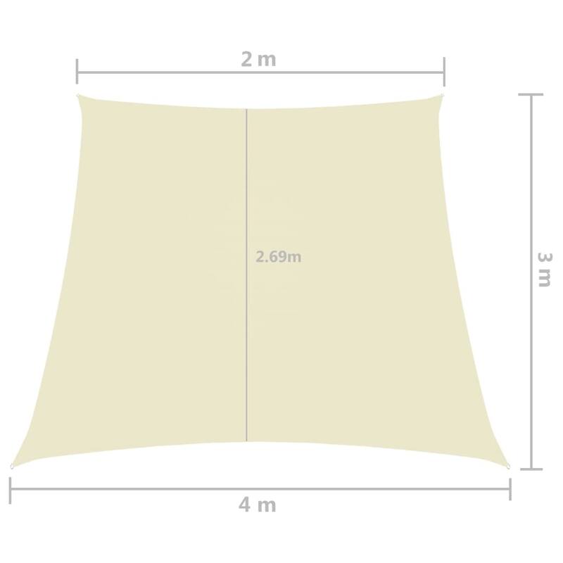 vidaXL Sunshade Sail Oxford Fabric Trapezium 2/4x9.8' Cream - 2/4 x 3 m
