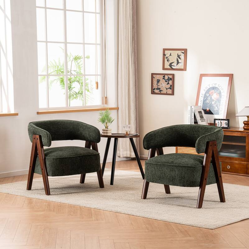 27.56" W x 23.62" D x 27.95" H Accent Arm Chair Fabric Living Room Chair Set of 2