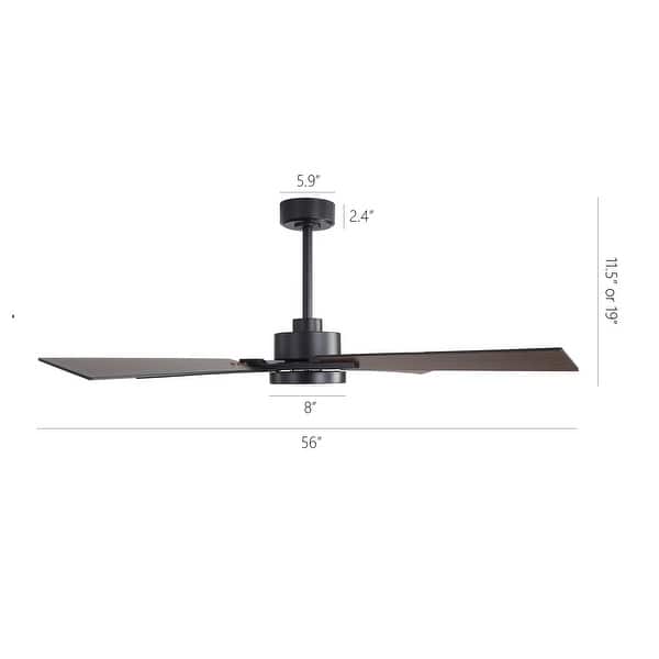 dimension image slide 0 of 5, GetLedel 56" 4-Blade DC Motor Dimmable LED Ceiling Fan with Remote Control and Light Kit