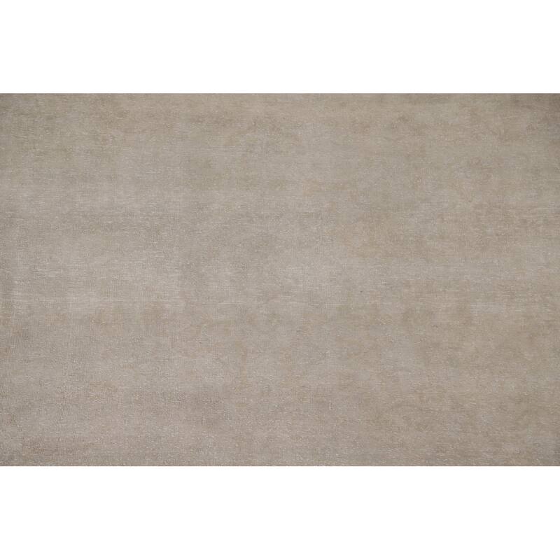 Hand Knotted Oriental 100% Wool Carpet Traditional Distressed Beige & Ivories Kashan Area Rug - 13' 0'' X 9' 4''