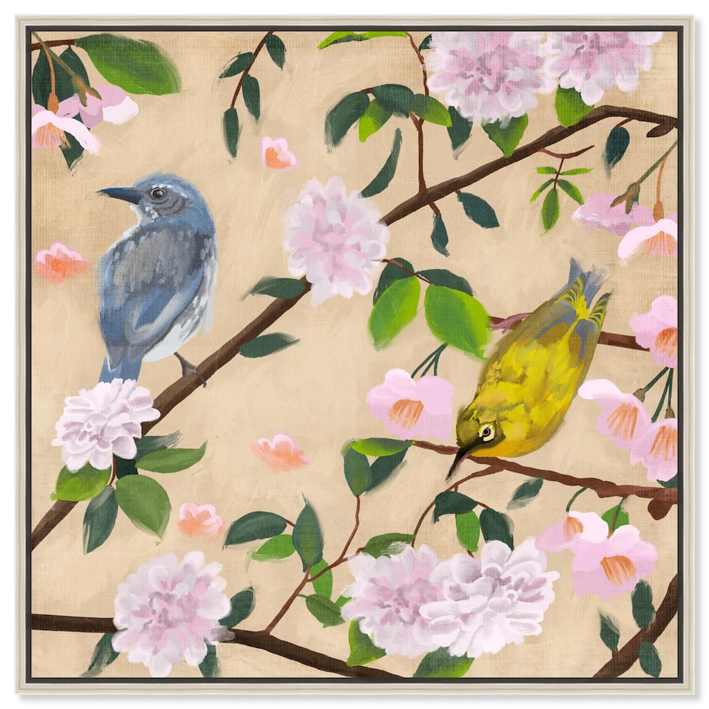 Birds Cuddle Canvas by Art Remedy