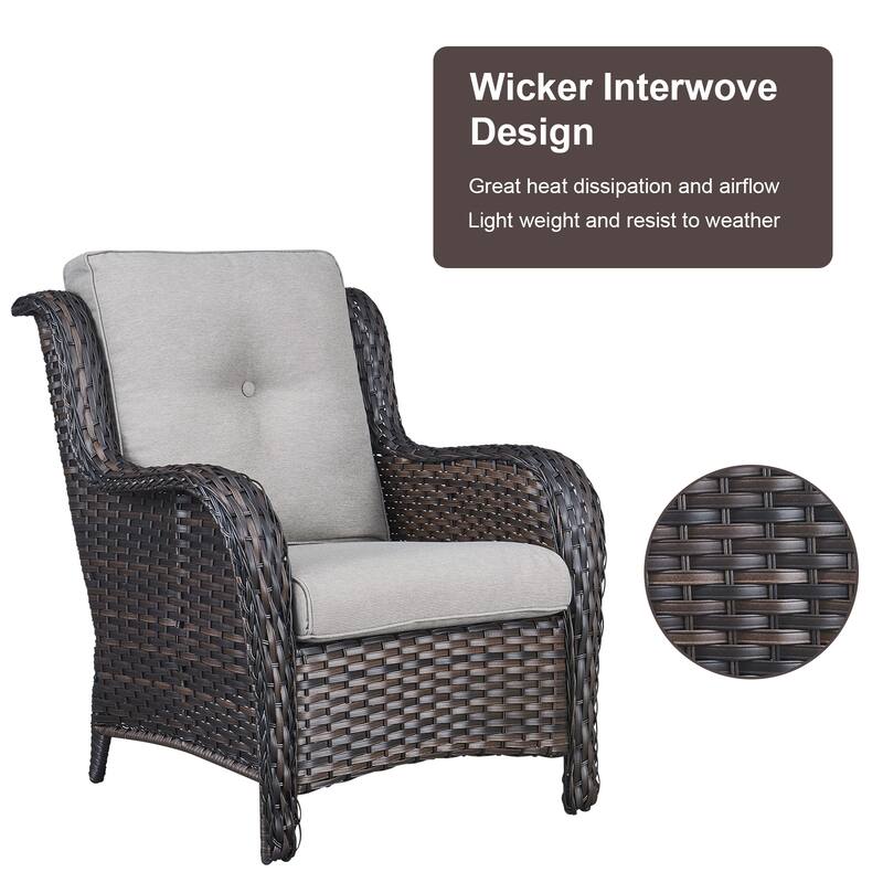 Pocassy Patio Chairs with Fire Pit Table Sets