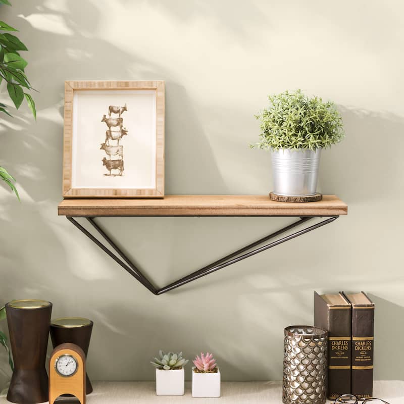 Danya B. Industrial Floating Shelf Wood with Asymm