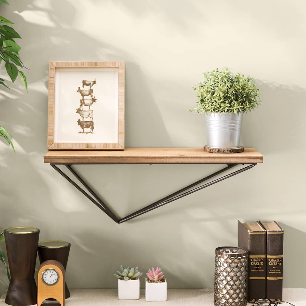Danya B. Industrial Floating Shelf Wood with Asymm