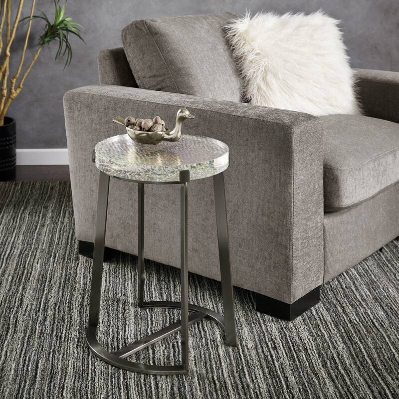 Vardo Stainless Steel Cast Glass Top Table by iNSPIRE Q Modern