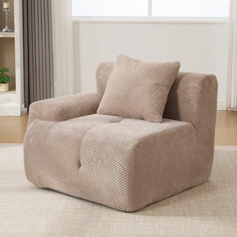 73.2"W Modern Upholstered Loveseat Sofa with 2 Pillows,Fluffy Compressed Sofa, No assembly required