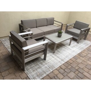 Cape Coral Outdoor Aluminum Coffee Table by Christopher Knight Home