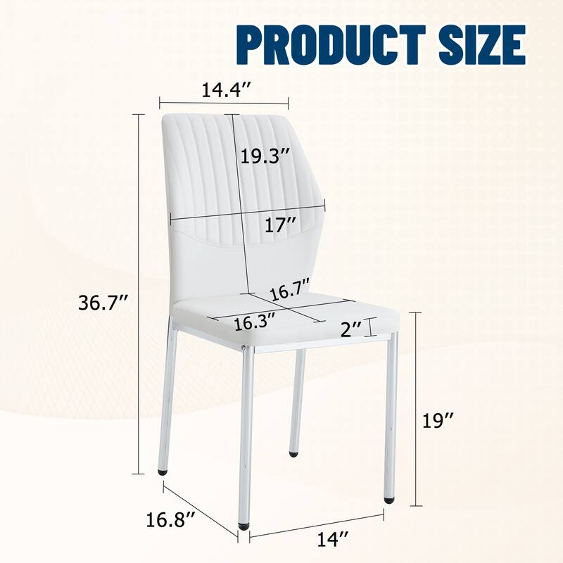 Luxury Simple Chair-Set Of 6 Dining Chair With Metal Leg.The Chair Back Has A Vertical Stripe Design