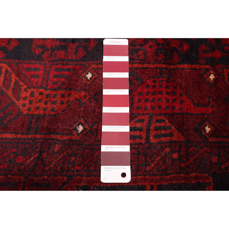 ECARPETGALLERY Hand-knotted Teimani Dark Red Wool Rug - 4'4 x 6'3