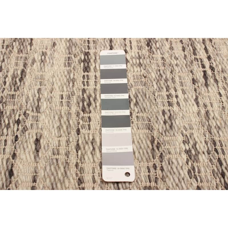 ECARPETGALLERY Braid weave Sienna Grey Wool Rug - 5'1 x 7'6