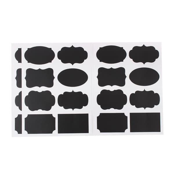 slide 2 of 2, Erasable Remove Chalkboard Label Jars Blackboard Stickers 24pcs - Black, White