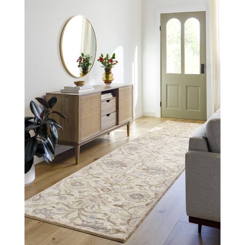 Livabliss Caesar Updated Traditional Paisley Hand Tufted Area Rug. - Ivory - 8' x 8' Square